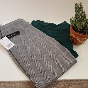 Violets and Roses- Grey Plaid Trousers